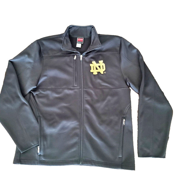 Genuine Stuff Other - Genuine Stuff Notre Dame Full-Zip Jacket Men's Large Black Embroidered Logo Nice